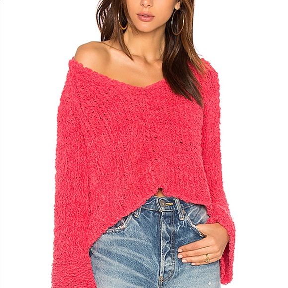 Free people sand dune sweater in hot pink - Picture 2 of 4